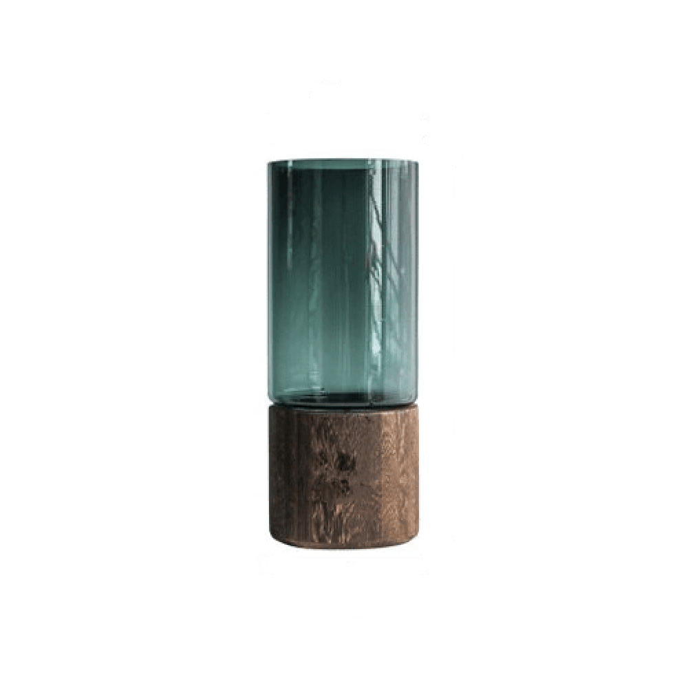 Serenity Wood Base Glass Vases Sienna / XL | Sage & Sill