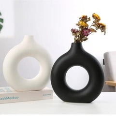 Nordic Circular Hollow Ceramic Vase