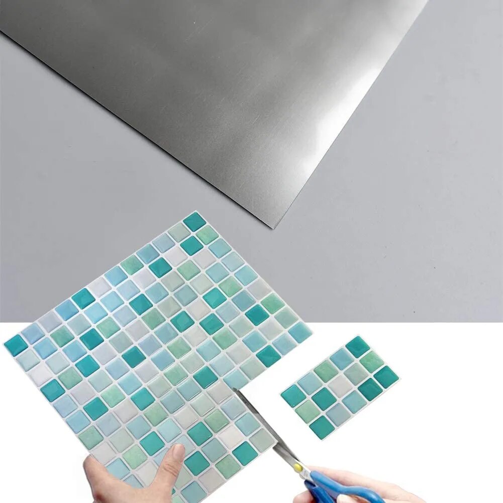 Mosaic Wall Tile Peel and Stick  Self adhesive Backsplash DIY Kitchen Bathroom Home Wall Sticker Vinyl 3D