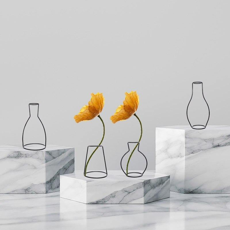 Minimal Iron Line Vase Holder